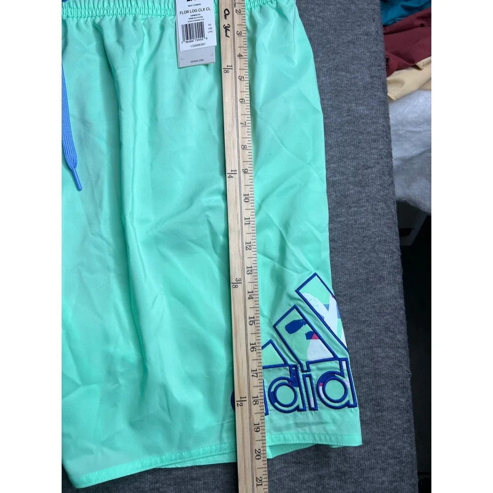 Adidas Mens Flor Log CLX CL Swim Shorts Pulse Mint Green HT2139 2XL NWT